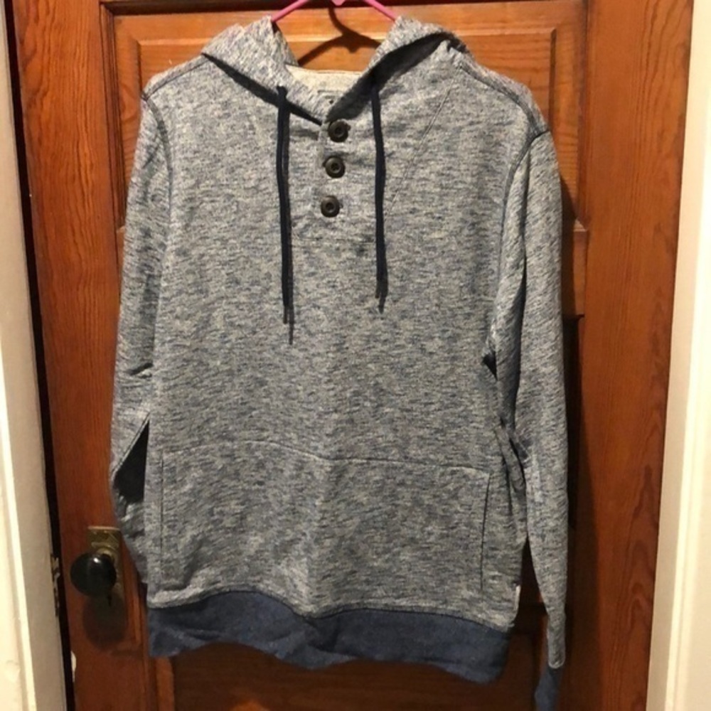 Express Marbled Navy Hoodie Sweatshirt